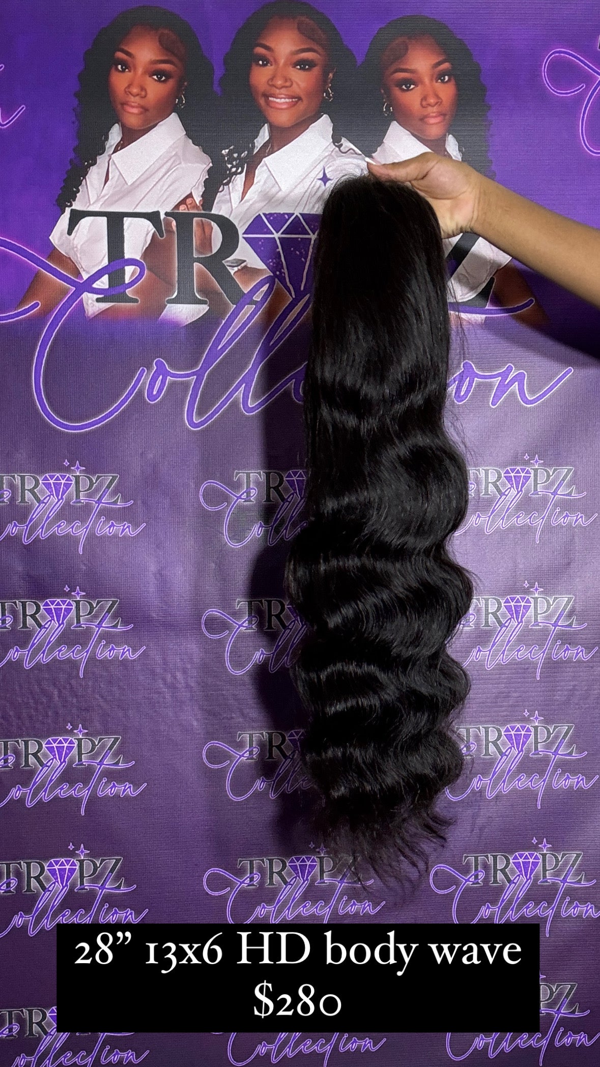 HD BODY WAVE Natural Black Full Frontal Wig