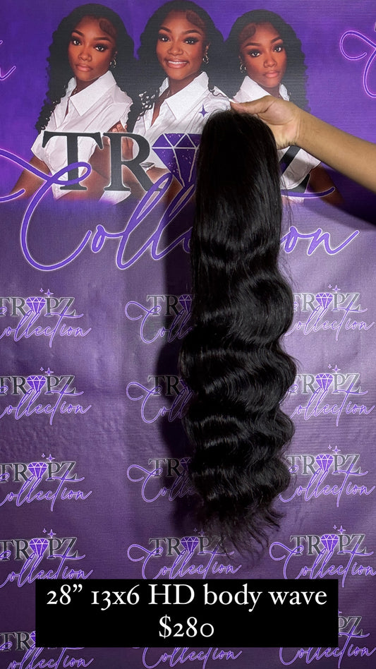 HD BODY WAVE Natural Black Full Frontal Wig