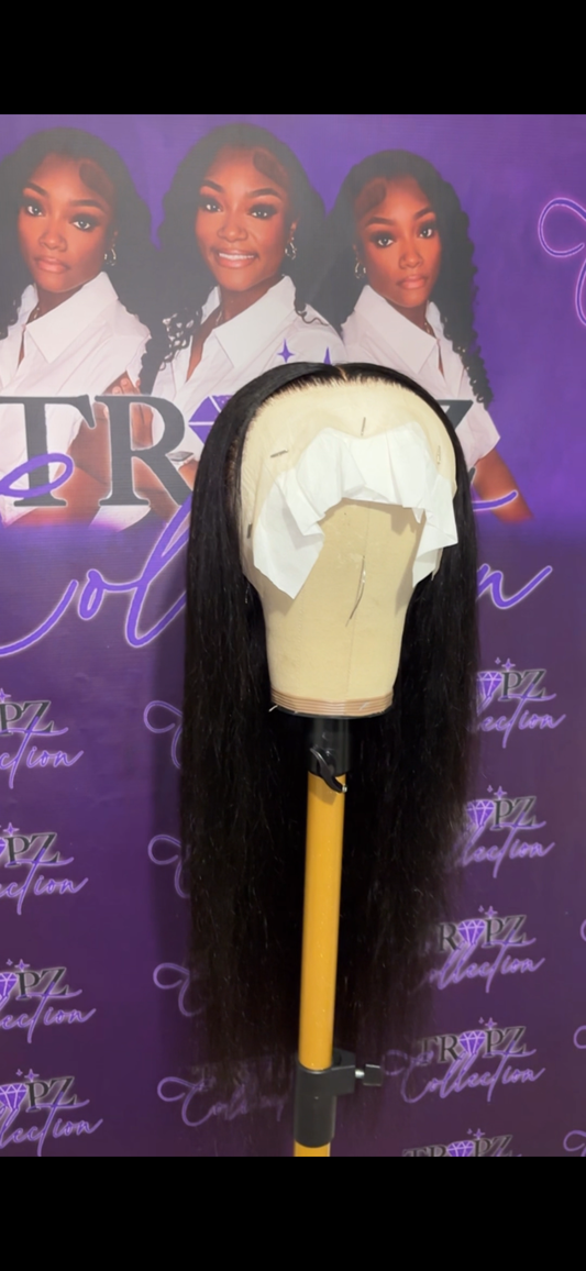 HD Full Frontal Straight Black Wig