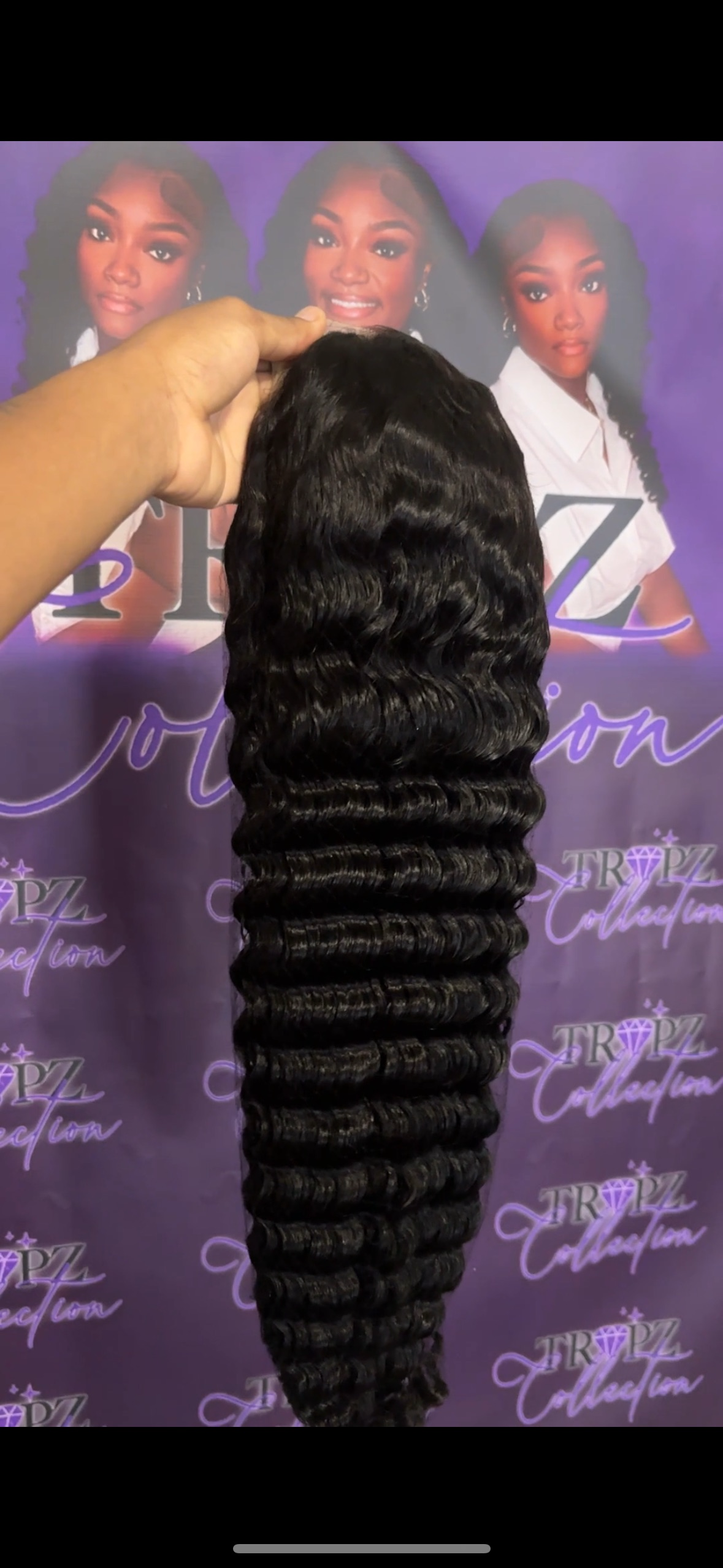 HD Full Frontal Deep Wave Natural Black Wig