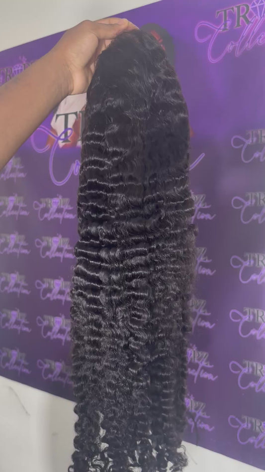 13.6 HD Burmese Curly Natural Black Full Frontal Wig