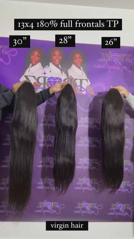 TP Straight Natural Black Full Frontal Wig